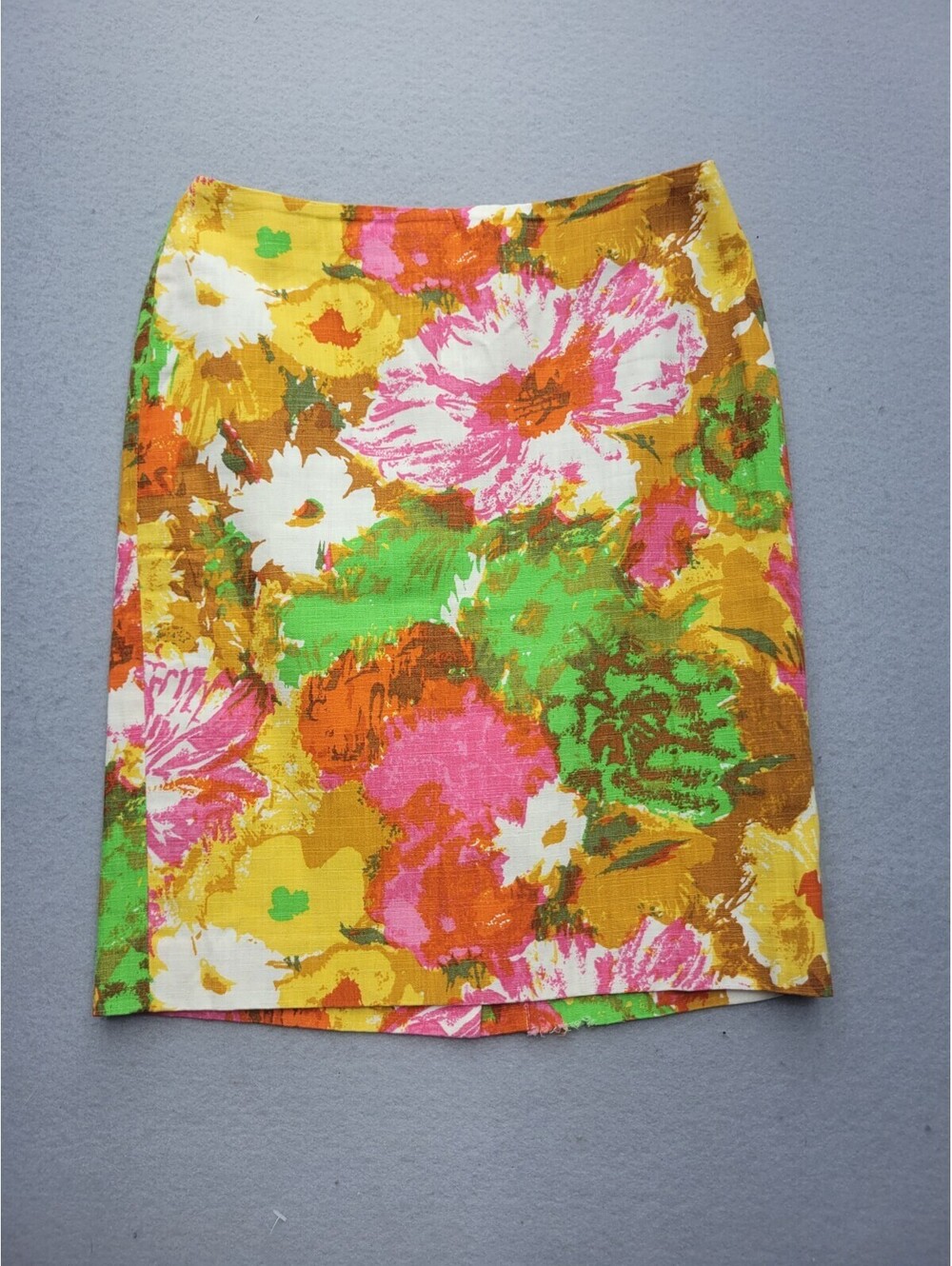 Talbots Women's Skirt 2P Yellow Mini Knit Floral